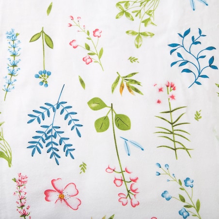 Pościel flanelowa 140x200 Lanira biała w kolorowe kwiaty, Flanelove