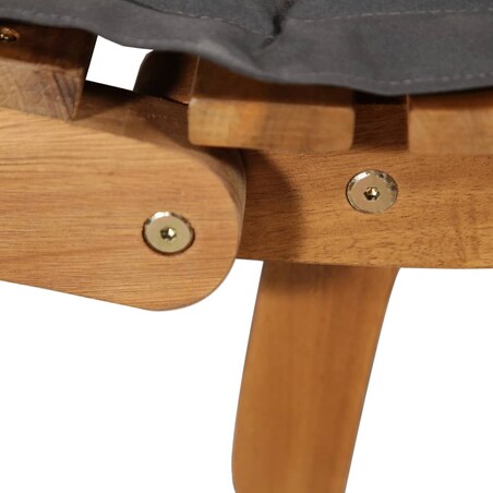 vidaXL Leżak z poduszką, lite drewno akacjowe, ciemnoszary