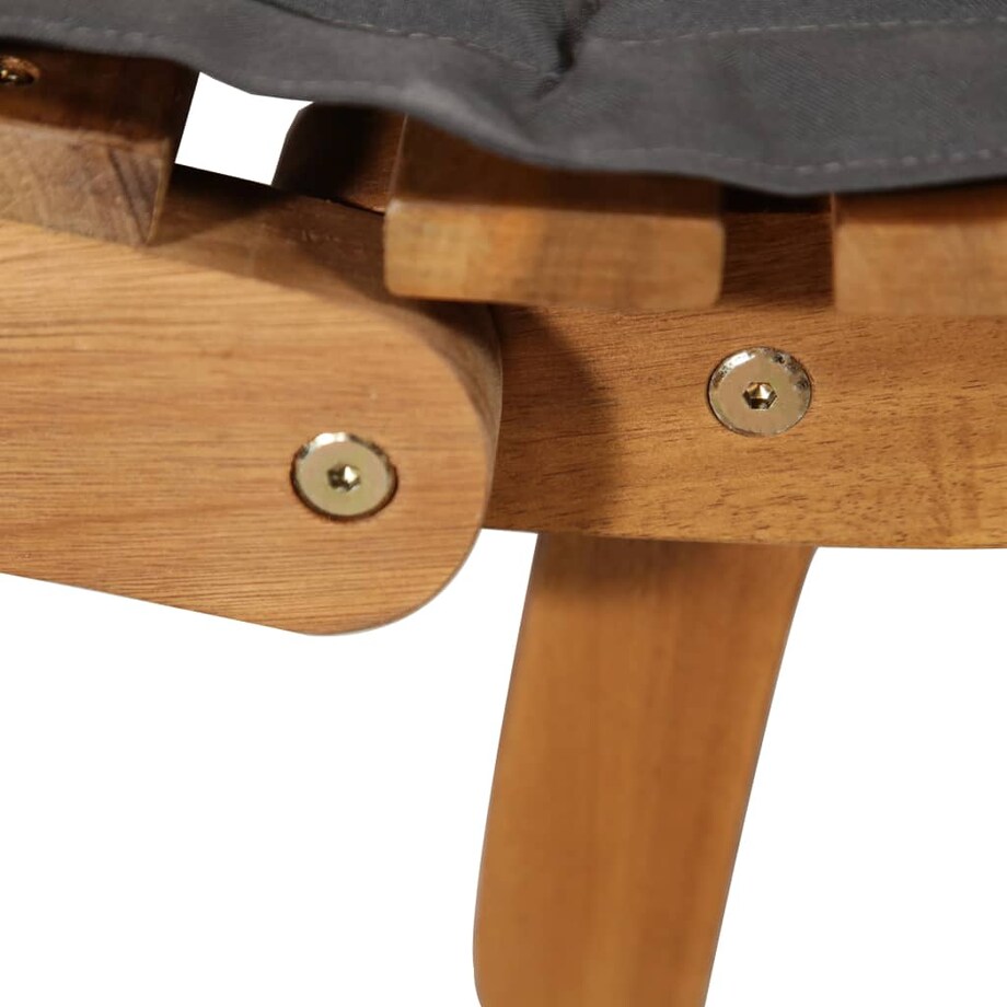 vidaXL Leżak z poduszką, lite drewno akacjowe, ciemnoszary