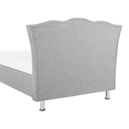 Łóżko z pojemnikiem tapicerowane 90 x 200 cm szare METZ