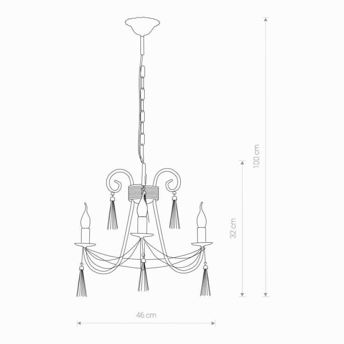 Łańcuchowy żyrandol Twist 4983 Nowodvorski świecznikowa metalowa biała złota