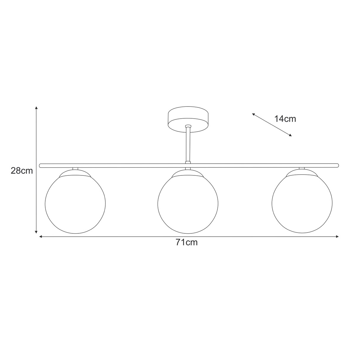 Lampa sufitowa K-5164 z serii DELTA
