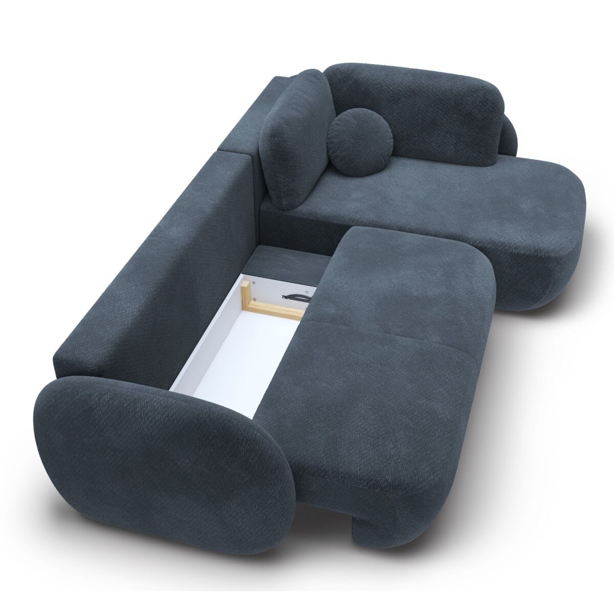 Nowoczesny Narożnik rozkładany OLIVIO II, prawy, granatowy