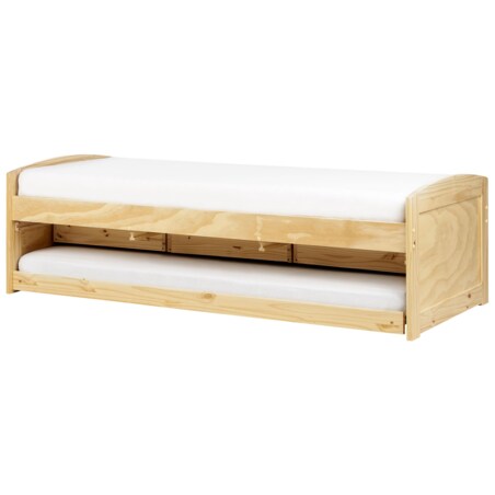 Łóżko wysuwane drewniane 90 x 200 cm jasne PETIVILLE