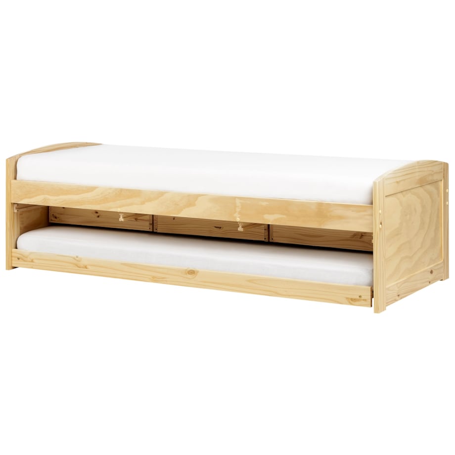 Łóżko wysuwane drewniane 90 x 200 cm jasne PETIVILLE