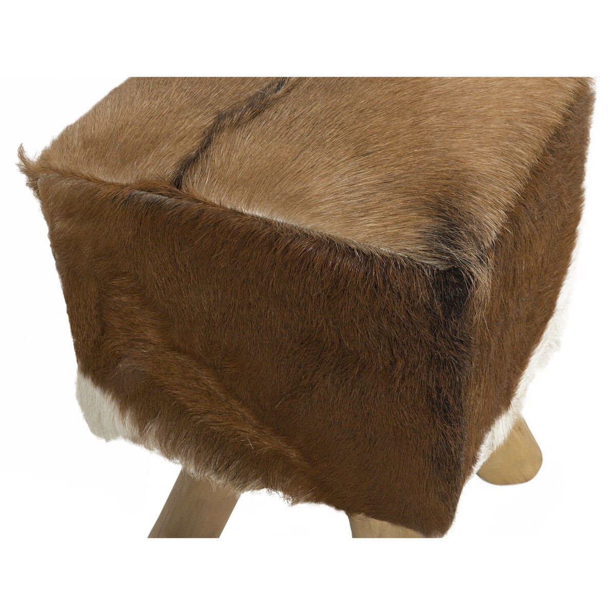 Stołek skórzany brązowy DALTON