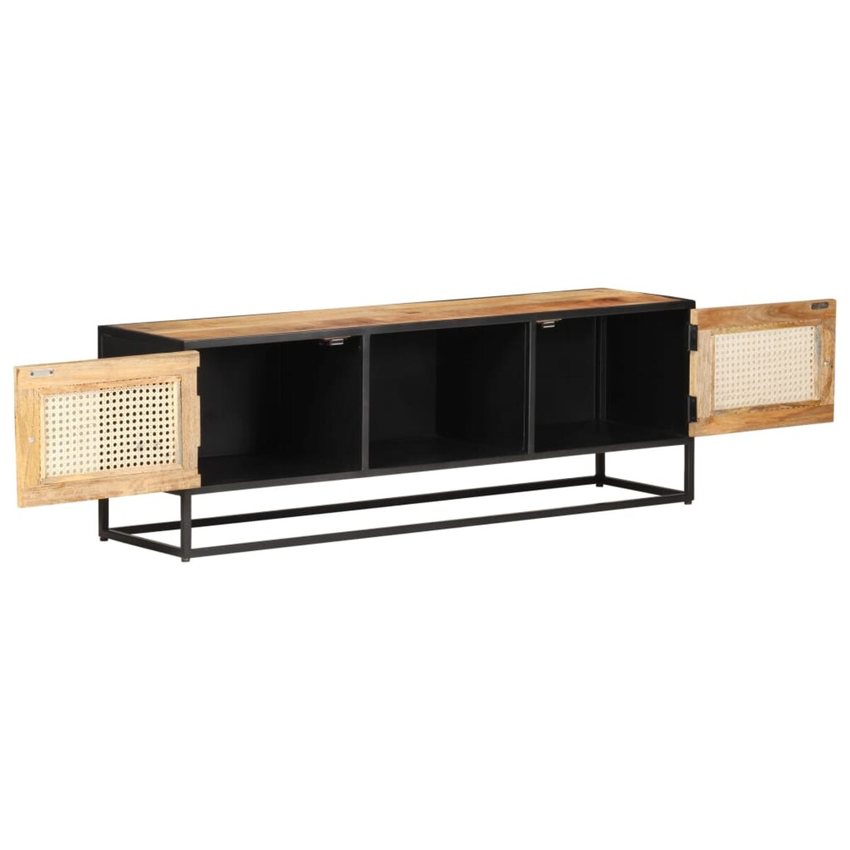 vidaXL Szafka pod TV, 120x30x40 cm, drewno mango i naturalna trzcina