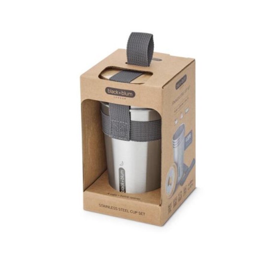 Zestaw 4 stalowych kubków Black+Blum