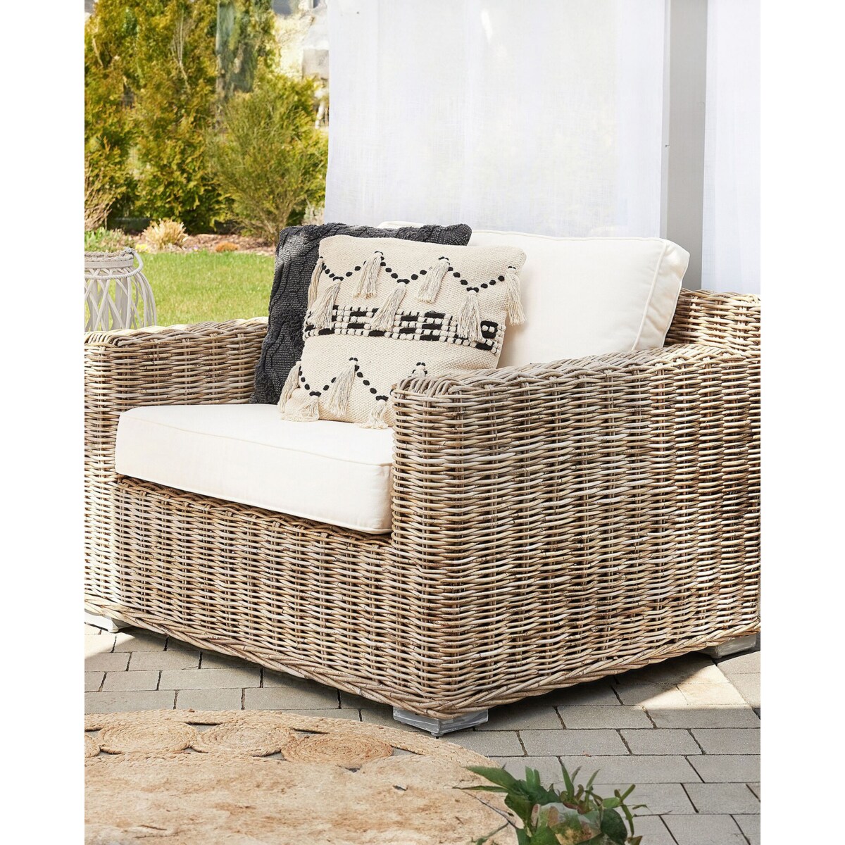 Zestaw 2 foteli rattanowy jasnobrązowy ARDEA