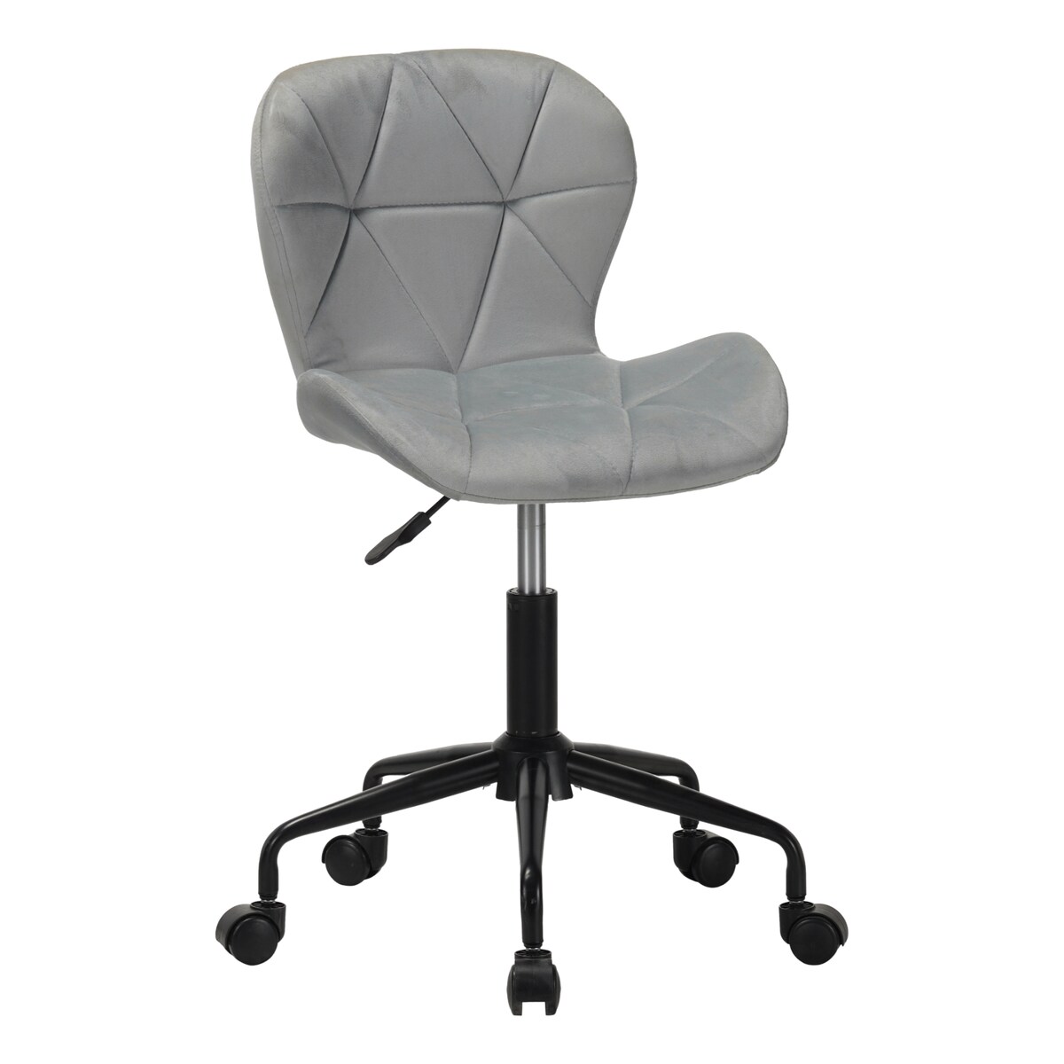 Fotel biurowy krzesło obrotowe do biurka ucznia gabinetu regulowane szare welurowe