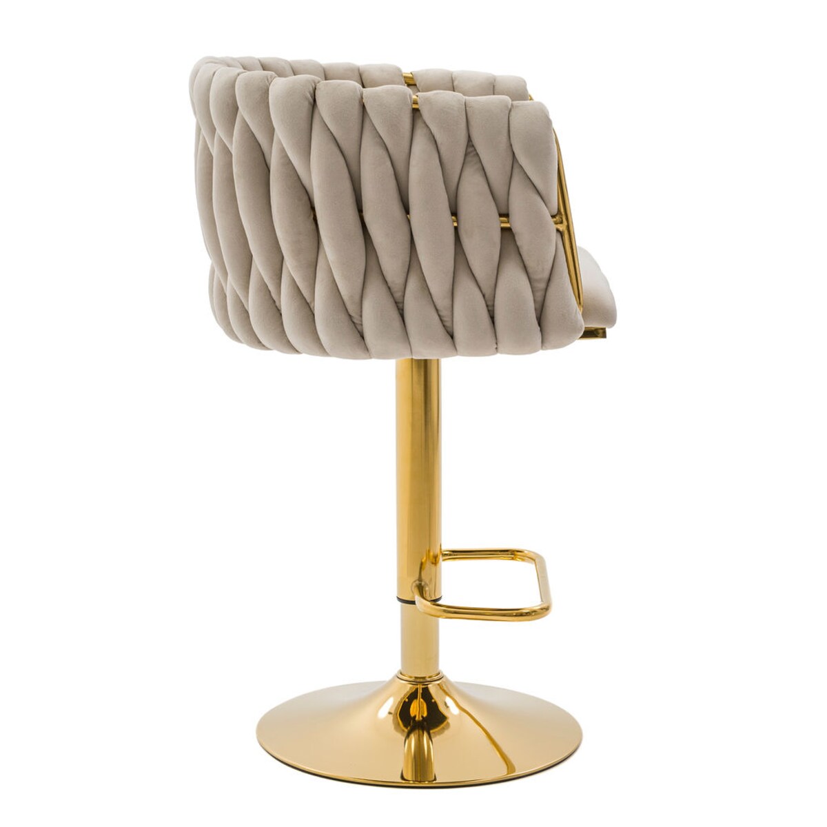 Hoker Krzesło barowe do kuchni stołek barowy ROSA GOLD kaszmirowy welurowy