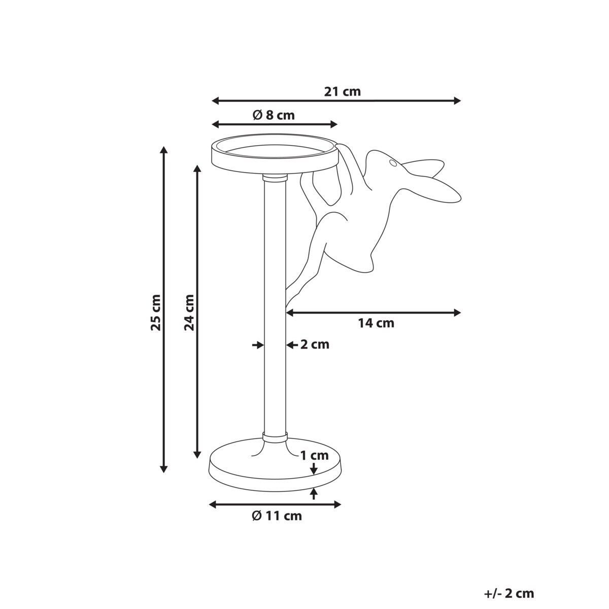 Świecznik KOSOR Metal 25 cm Złoty
