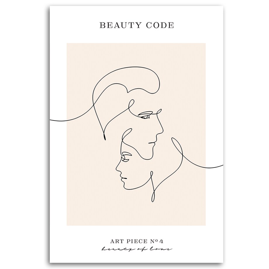 Feeby Obraz na płótnie, Zakochana para Sztuka liniowa 40x60