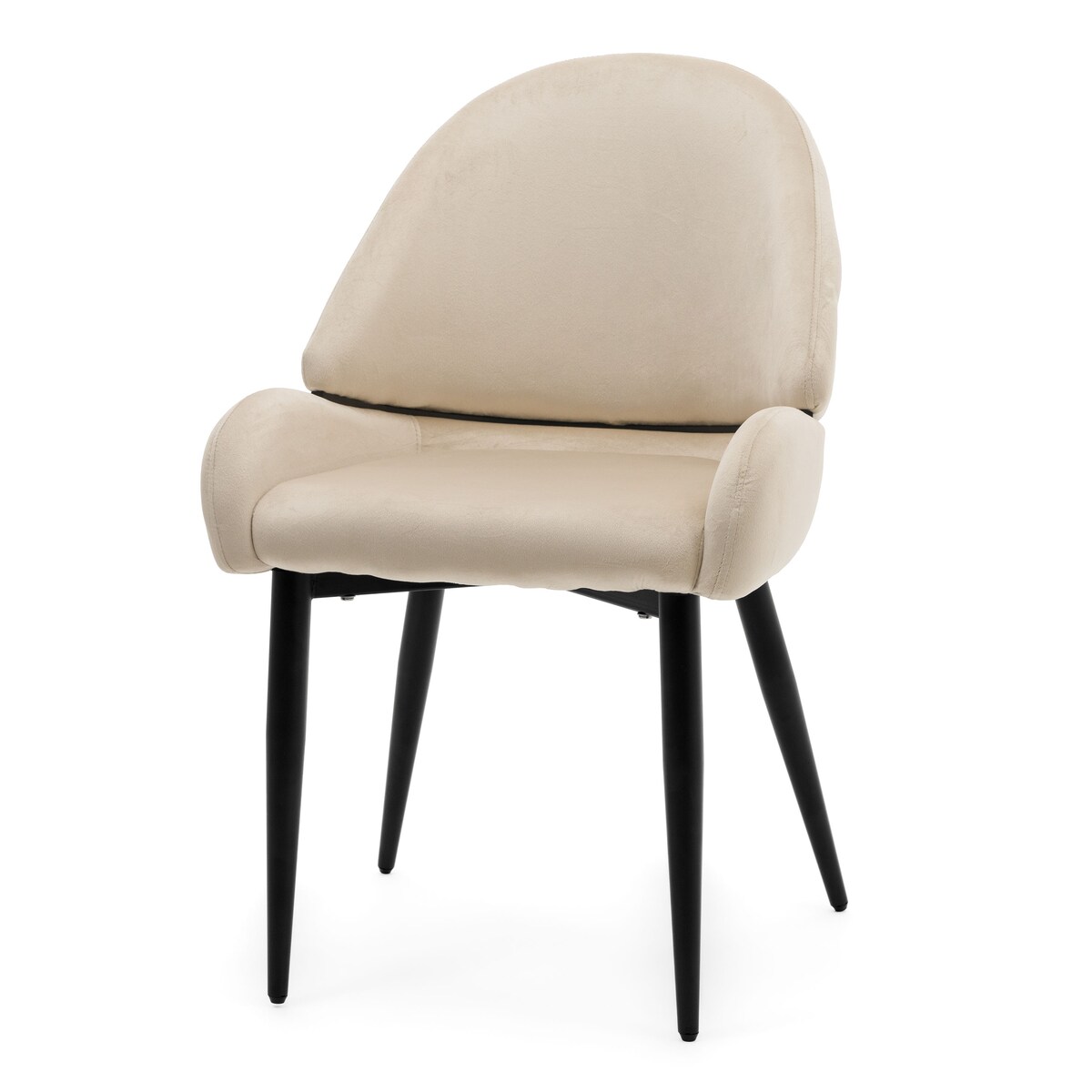 Krzesło tapicerowane welurowe do salonu BERGAMO beżowe