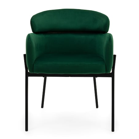 Krzesło tapicerowane welurowe do salonu BOLZANO zielone