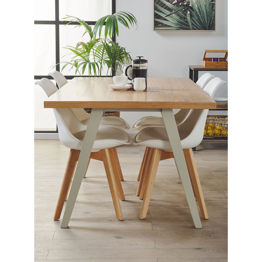 Stół do jadalni 150 x 90 cm jasne drewno z szarym LENISTER
