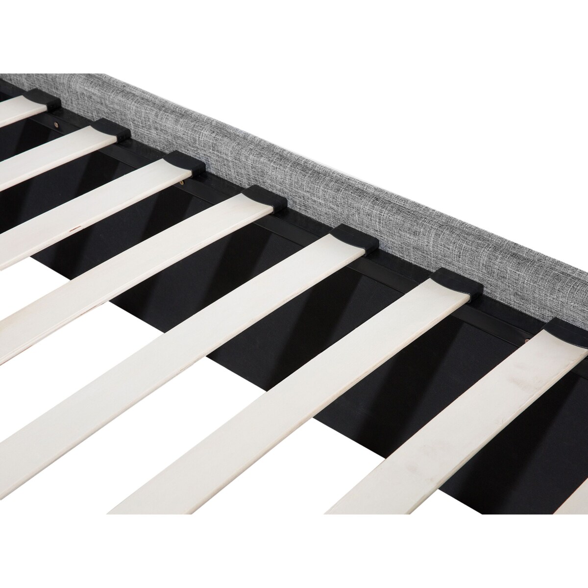 Łóżko tapicerowane 160 x 200 cm szare VALBONNE