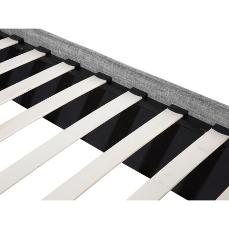 Łóżko tapicerowane 160 x 200 cm szare VALBONNE