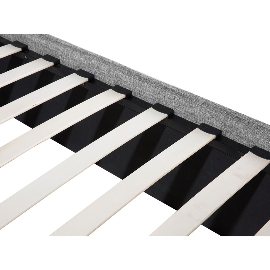 Łóżko tapicerowane 160 x 200 cm szare VALBONNE