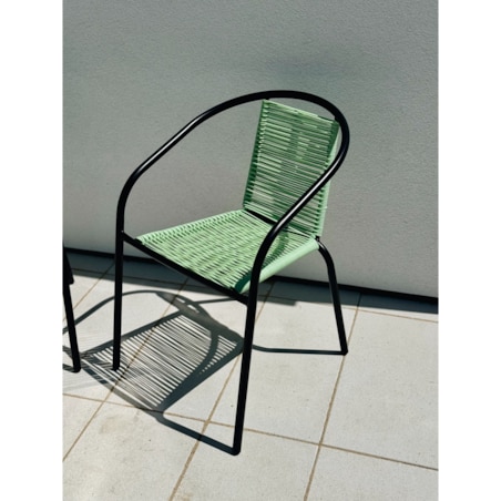 Krzesło ogrodowe plecione BISTRO zielone