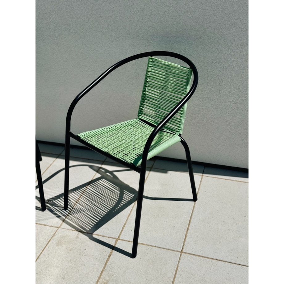Krzesło ogrodowe plecione BISTRO zielone