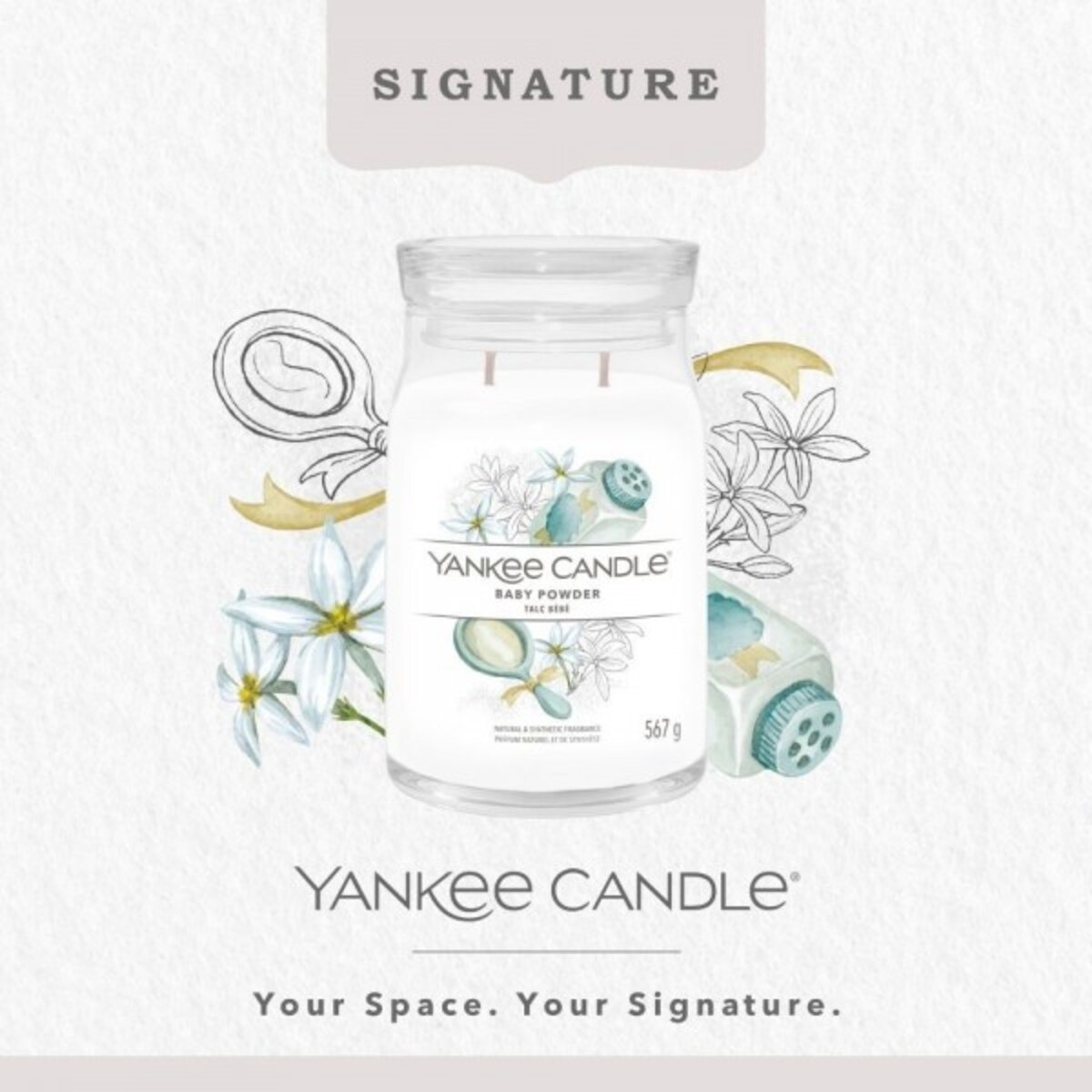 YC SIGNATURE – Świeca duża BABY POWDER