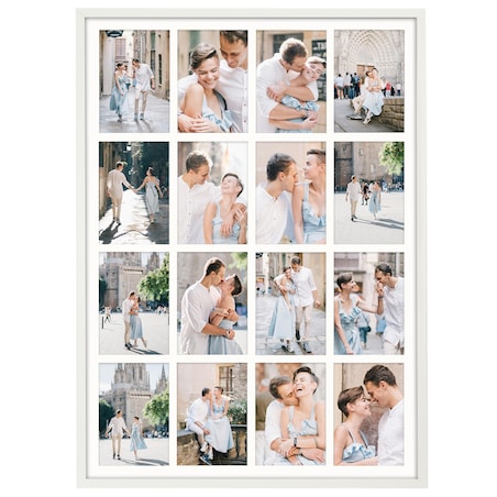 Ramka na zdjęcia 16 zdjęć 10x15 cm rama biała foto galeria 50x70 cm kolaż FRAMAI®