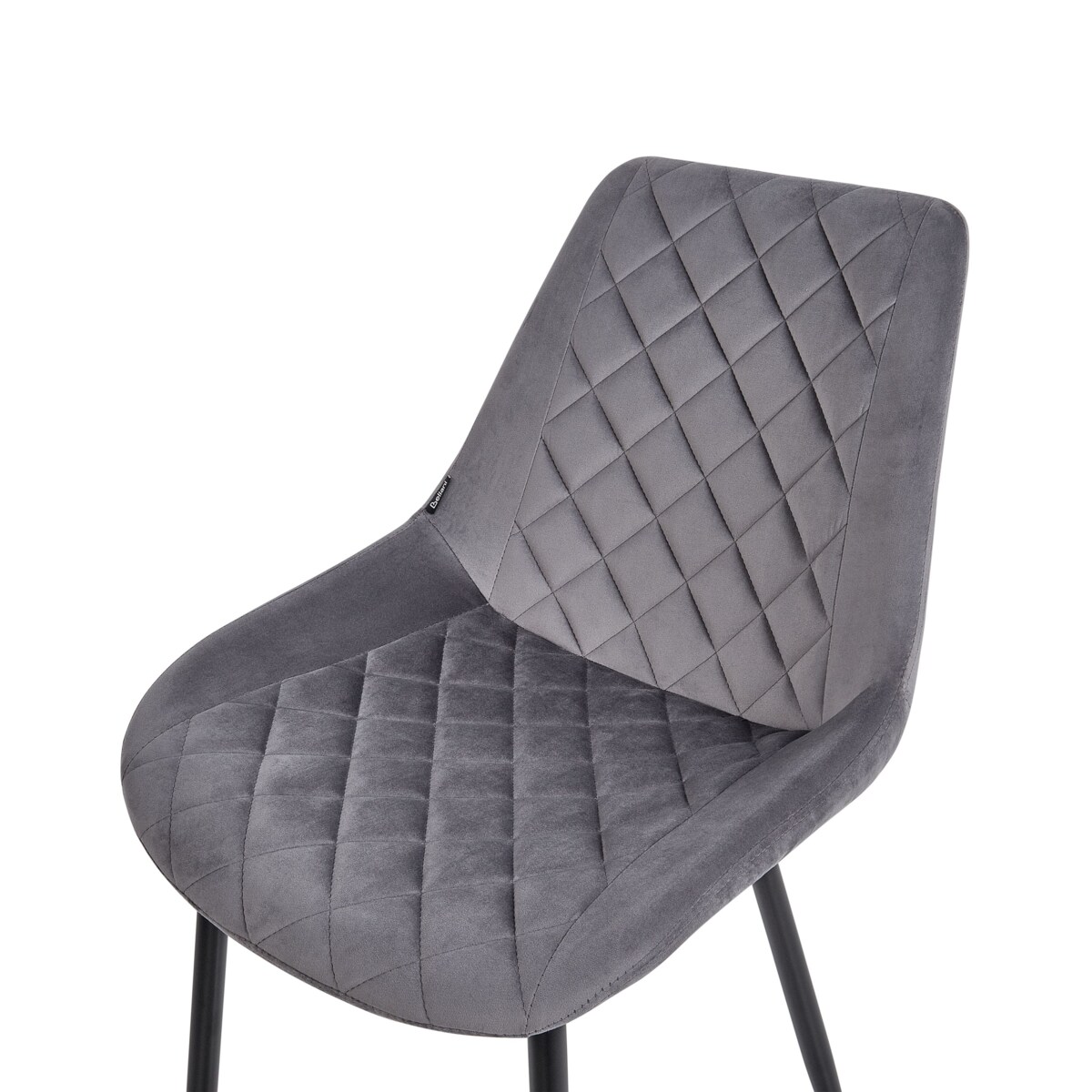 Zestaw 2 krzeseł do jadalni welurowy szary MARIBEL