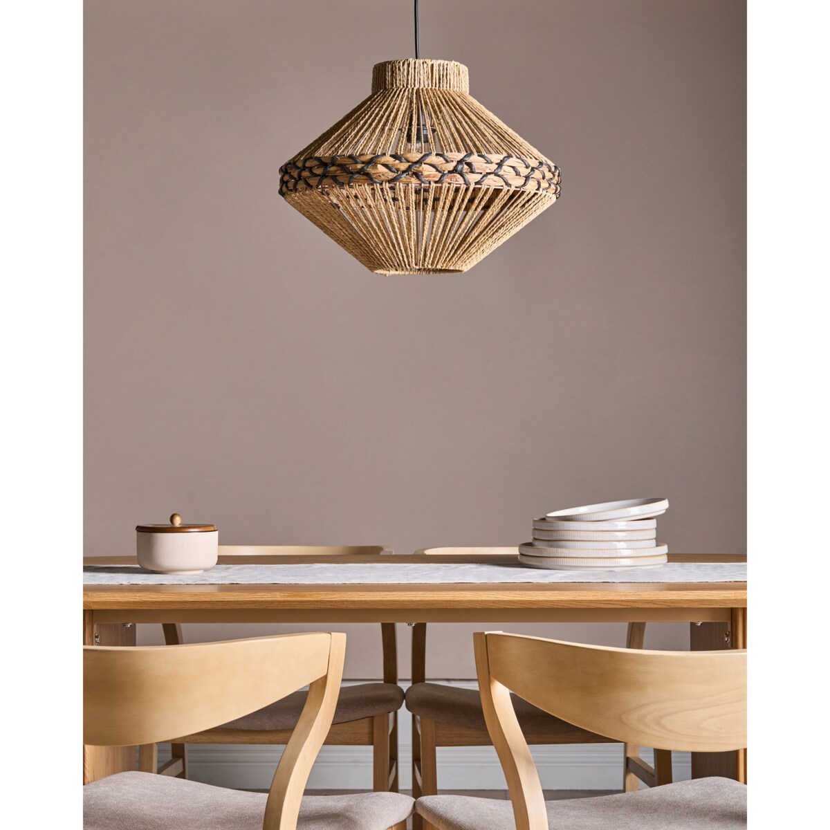 Lampa wisząca RABACCA Papierowa plecionka Naturalny