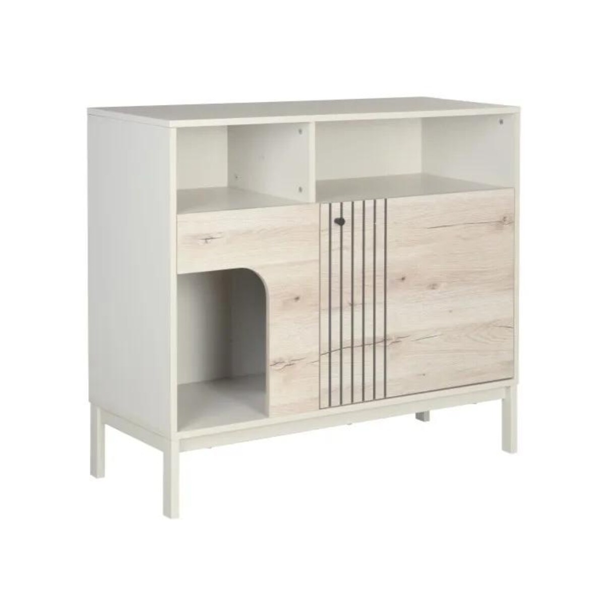 Komoda FROST 1D 100 cm off white/dąb alpejski