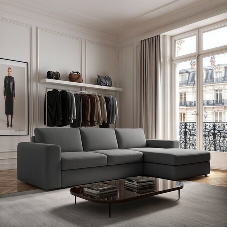 Sofa narożna prawa Baga XL szara