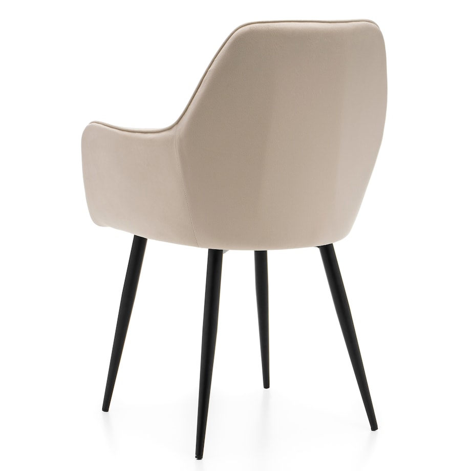 Krzesło tapicerowane EMILIA jasnobeżowa welur salon jadalnia