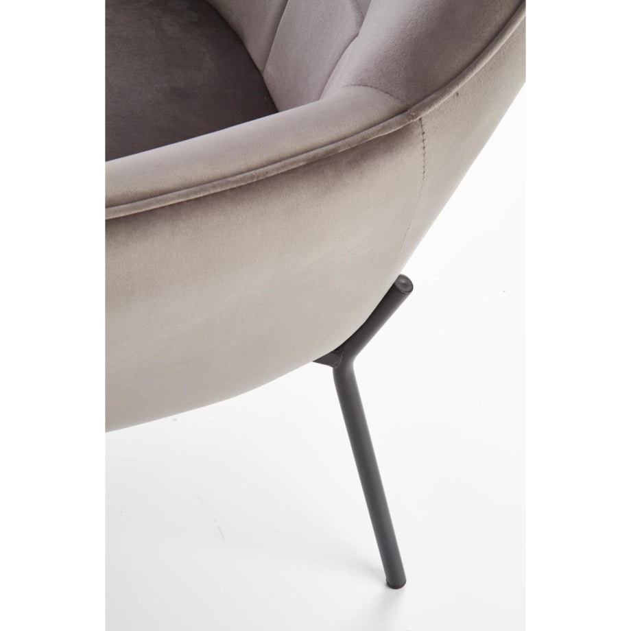 FOTEL TAPICEROWANY Cabres szary/czarny Z PODŁOKIETNIKAMI