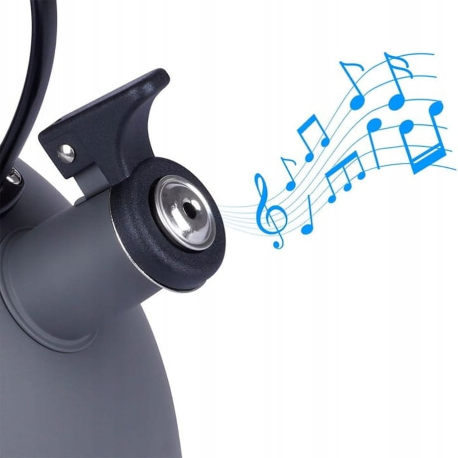 Czajnik Szary Stalowy z Gwizdkiem Gotowania Wody Tradycyjny metalowy na Gaz