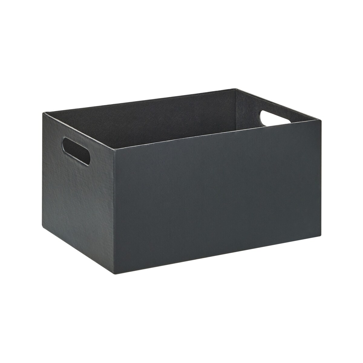 Zestaw 3 koszy z ekoskóry grafitowy LARSA