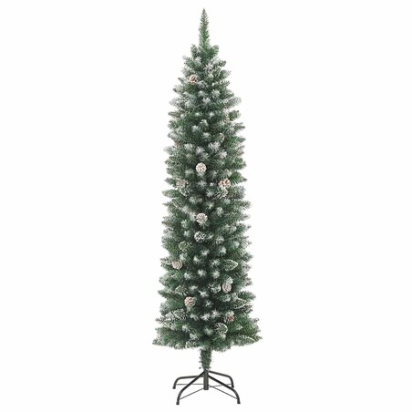 vidaXL Sztuczne smukłe drzewo bożonarodzeniowe Zielony 240 cm
