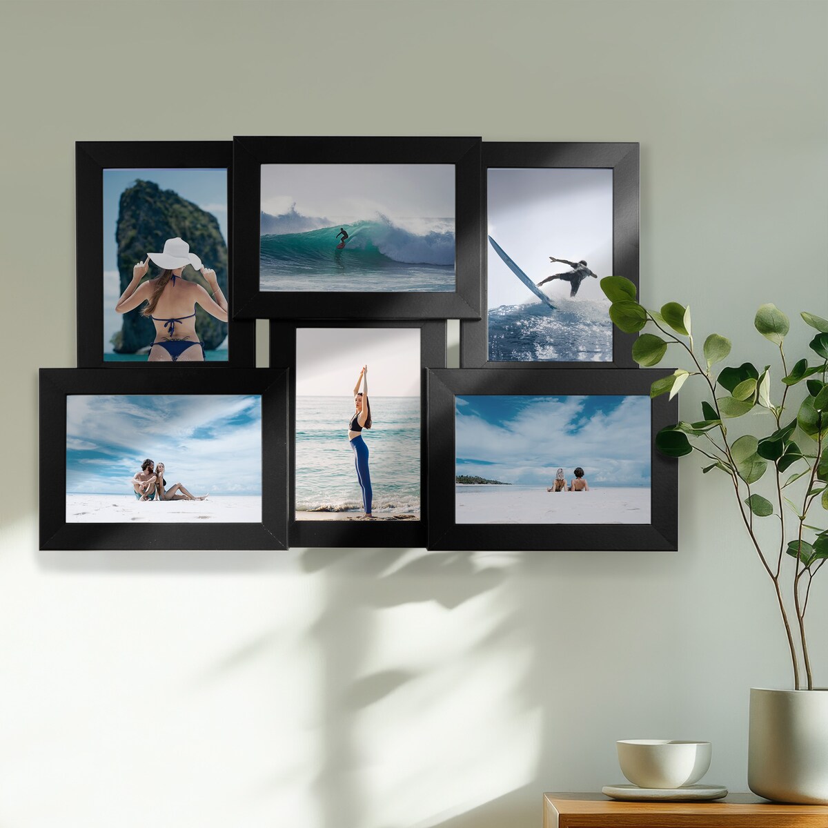 Multirama ramka na zdjęcia 6 zdjęć. Czarna multirama na sześć zdjęć 10x15 cm Ramka na zdjęcia 6 w 1 MULTI HEN 2 FRAMAI