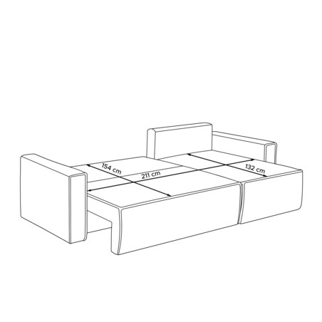 KONSIMO NAPI Duża rozkładana, brązowa, sztruksowa sofa narożna, prawa/lewa