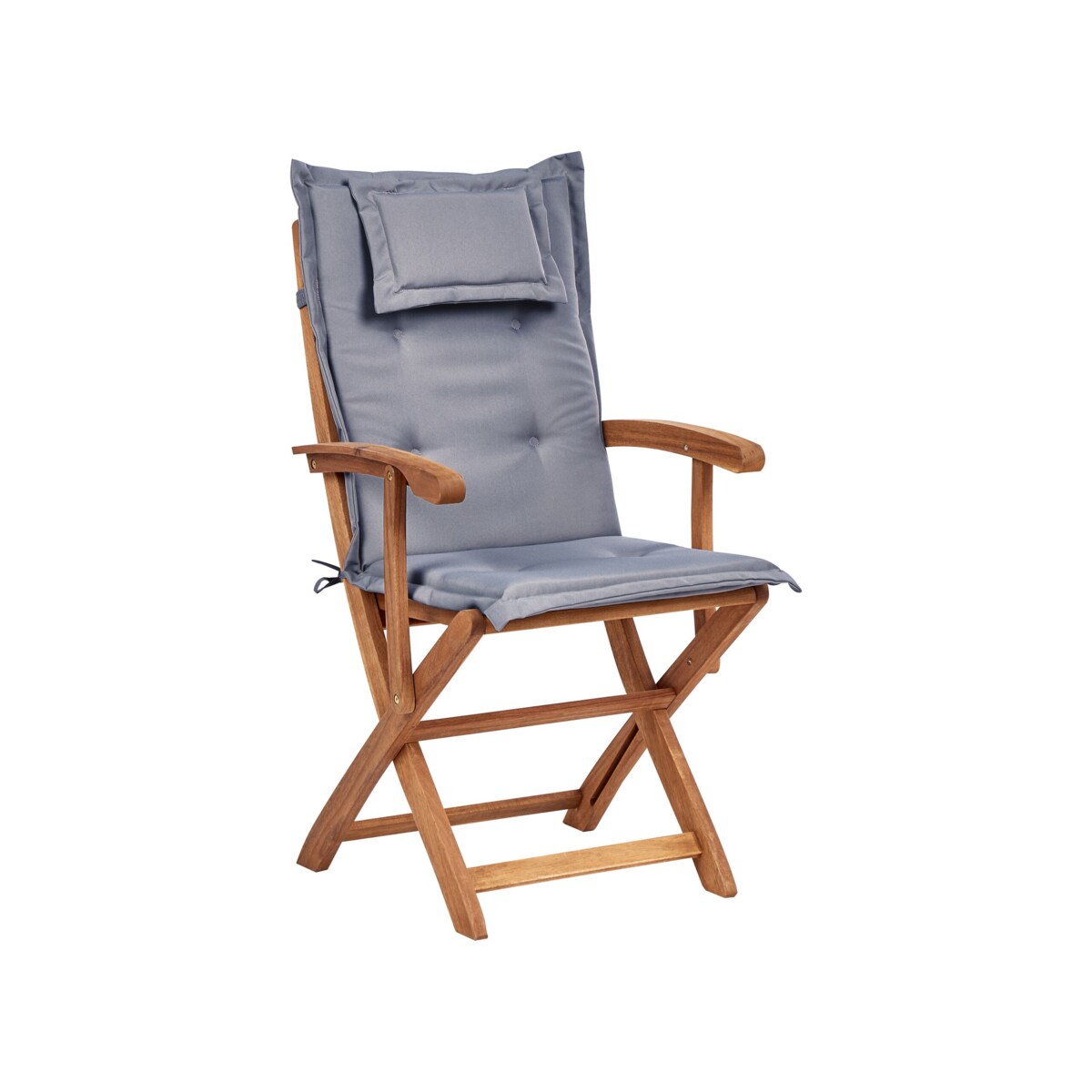 Zestaw ogrodowy drewniany stół i 8 krzeseł z poduszkami grafitowymi MAUI II