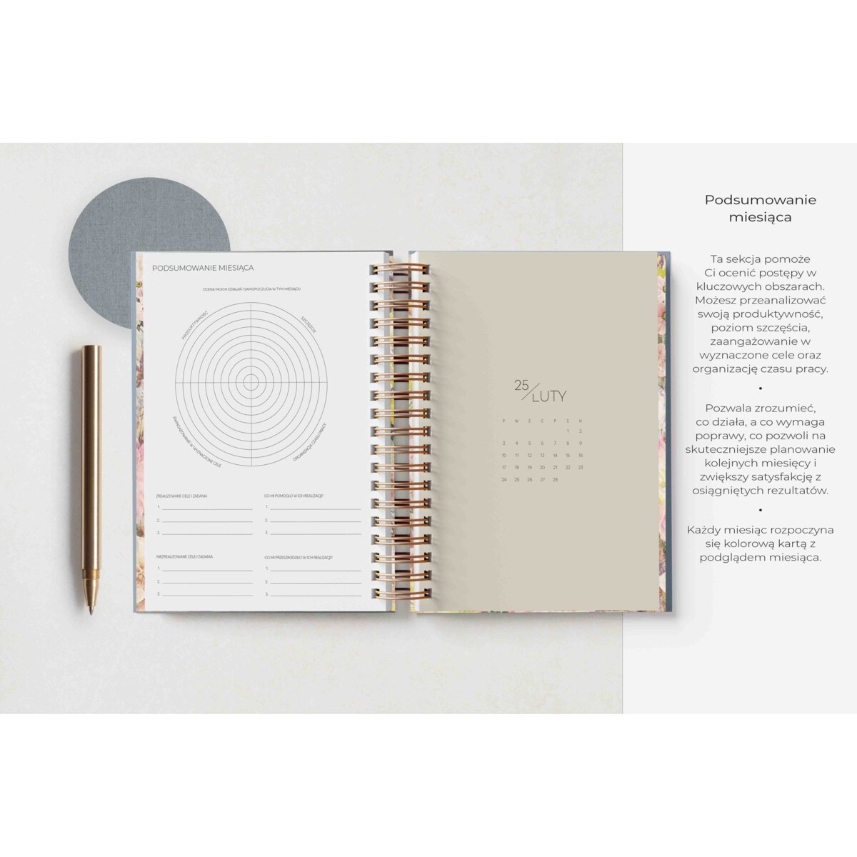 Planner dzienny na spirali 2025 – Nevada