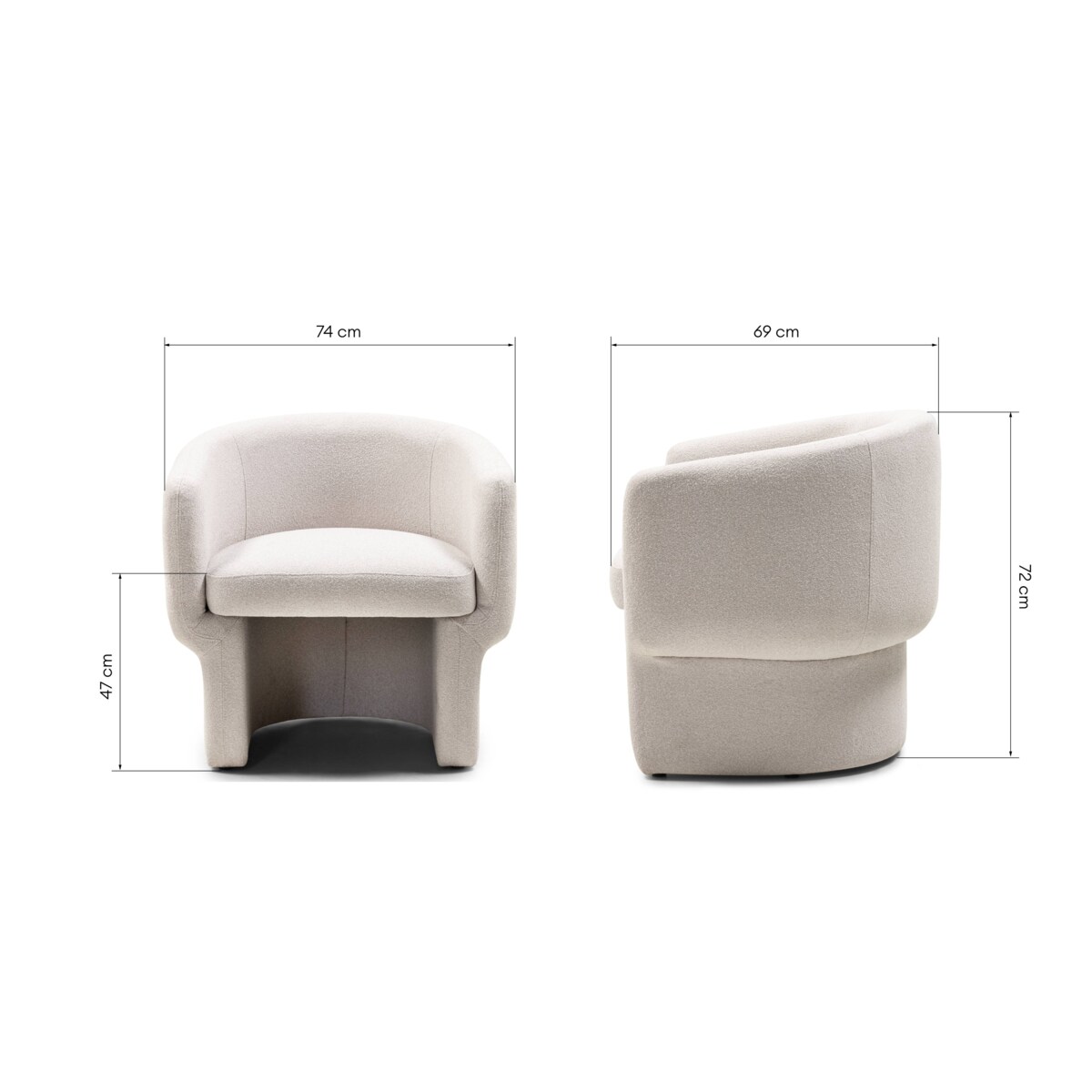 Fotel obrotowy 72x74x69 cm MURIEL jasnobeżowy