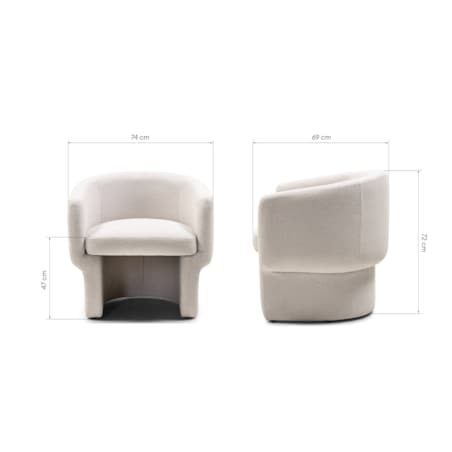 Fotel obrotowy 72x74x69 cm MURIEL jasnobeżowy
