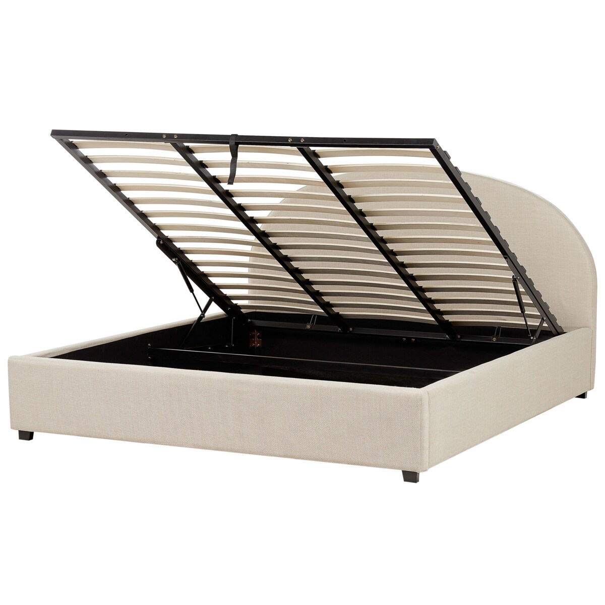 Łóżko z pojemnikiem tapicerowane 180 x 200 cm beżowe VAUCLUSE