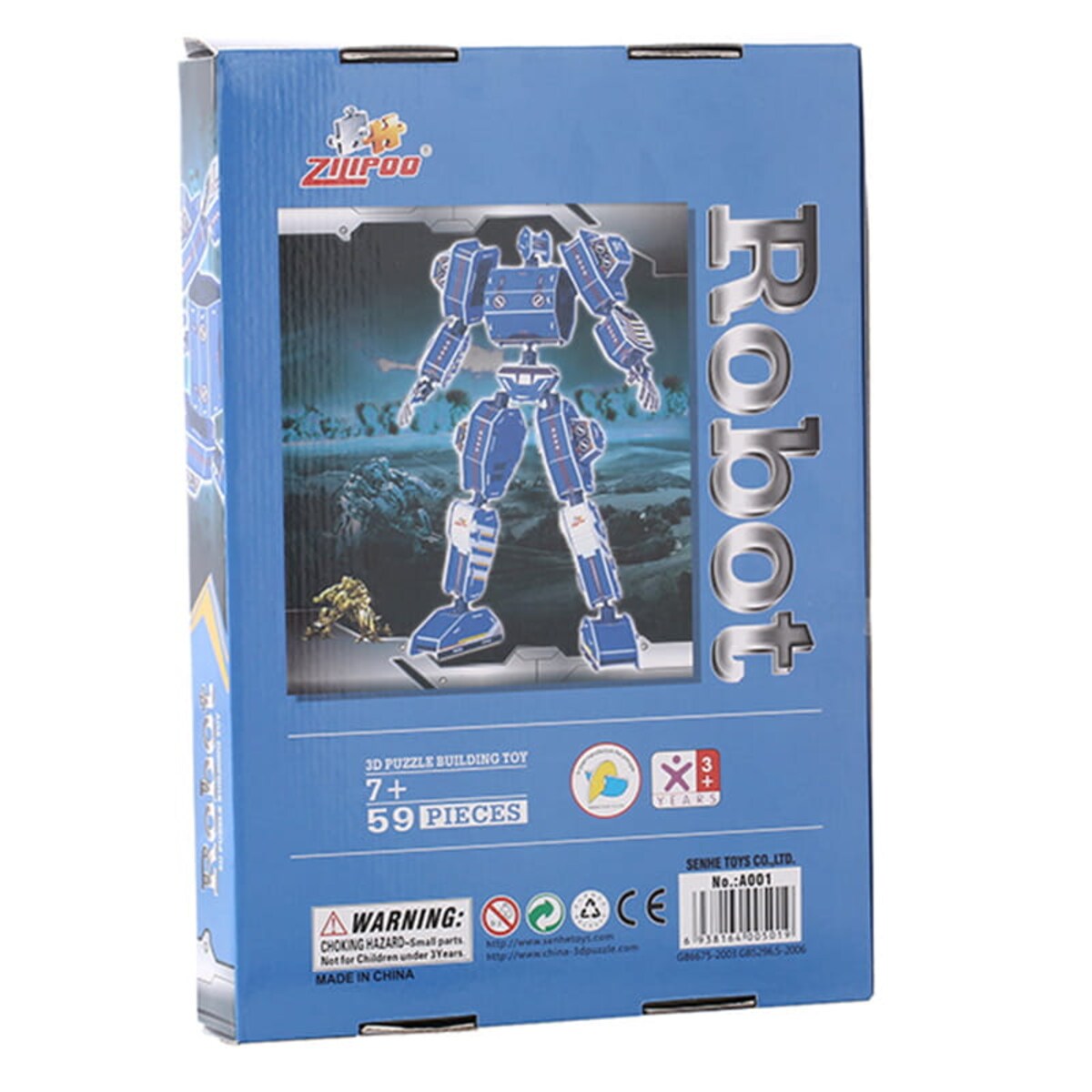 Robot niebieski Puzzle 3D
