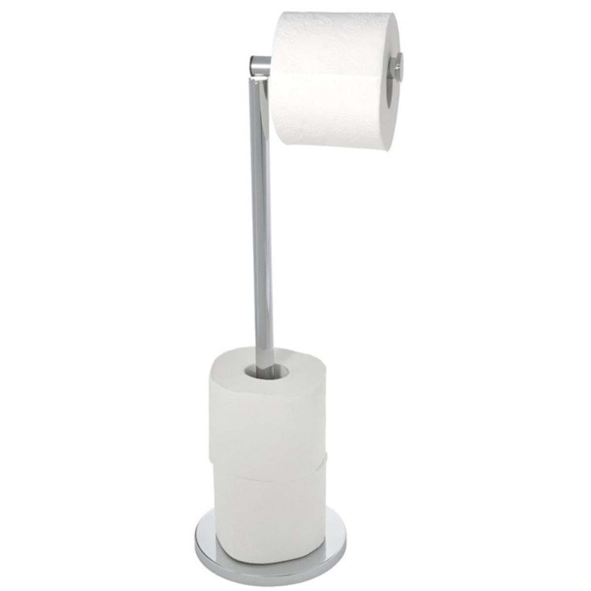 Stojak na papier toaletowy z uchwytem, 2w1, WENKO, kolor srebrny