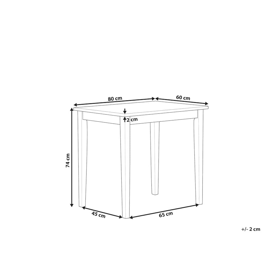 Stół do jadalni drewniany 60 x 80 cm jasny z białym BATTERSBY