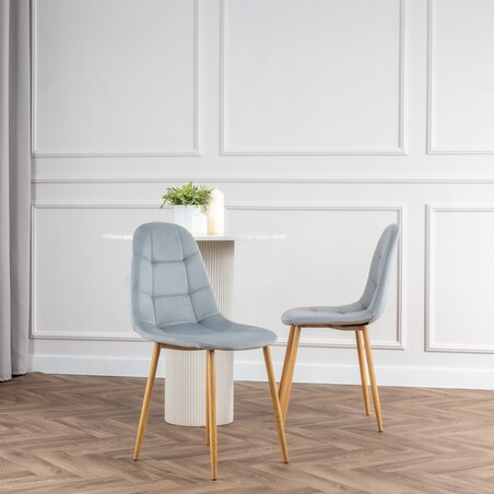 Krzesło tapicerowane do salonu jadalni welurowe pikowane nowoczesne