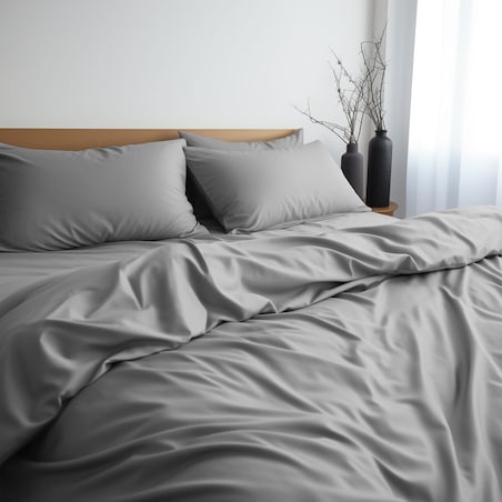 Pościel satyna bawełniana 220x200 kolor popiel