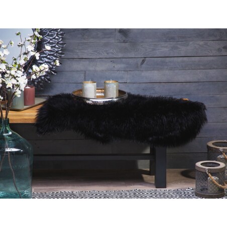 Sztuczna skóra owcza czarna MUNGO