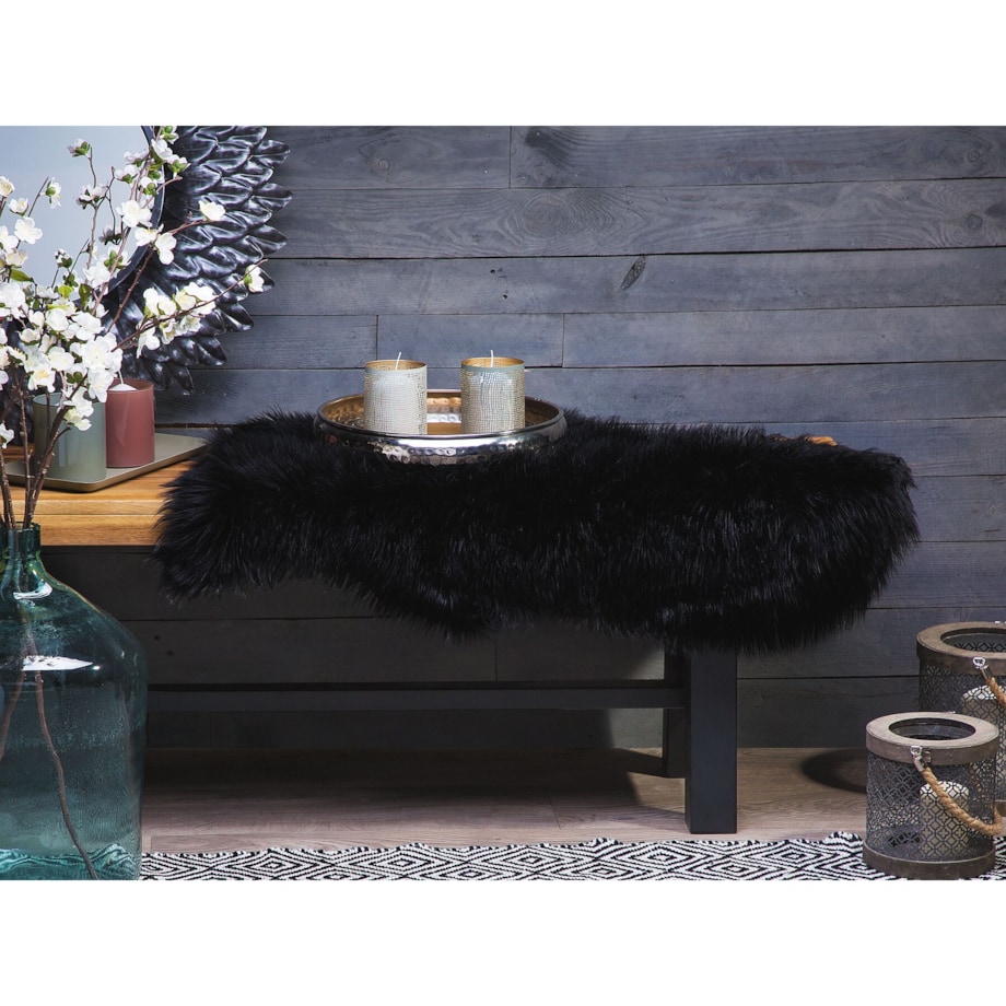 Sztuczna skóra owcza czarna MUNGO